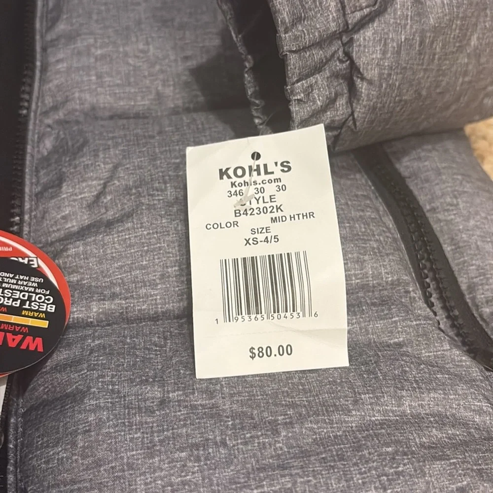 Boys XS 4/5 ZeroXposur Avalanche Fleece Lined Hooded Puffer Jacket - Picture 6 of 6